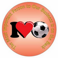 I Love Soccer Photo Hand Mirror (2.5" Diameter)